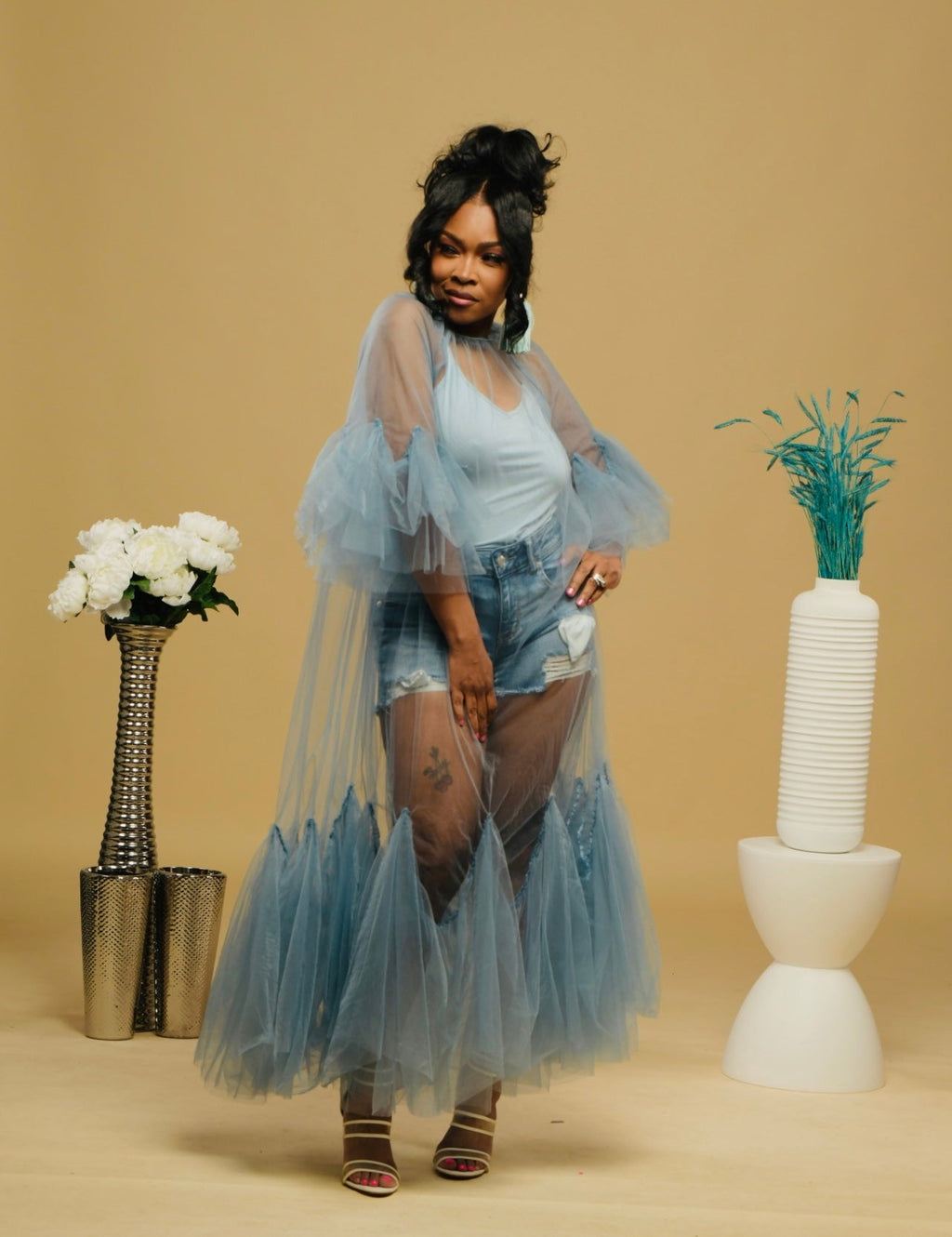 Tulle in Pretty Sheer Dress