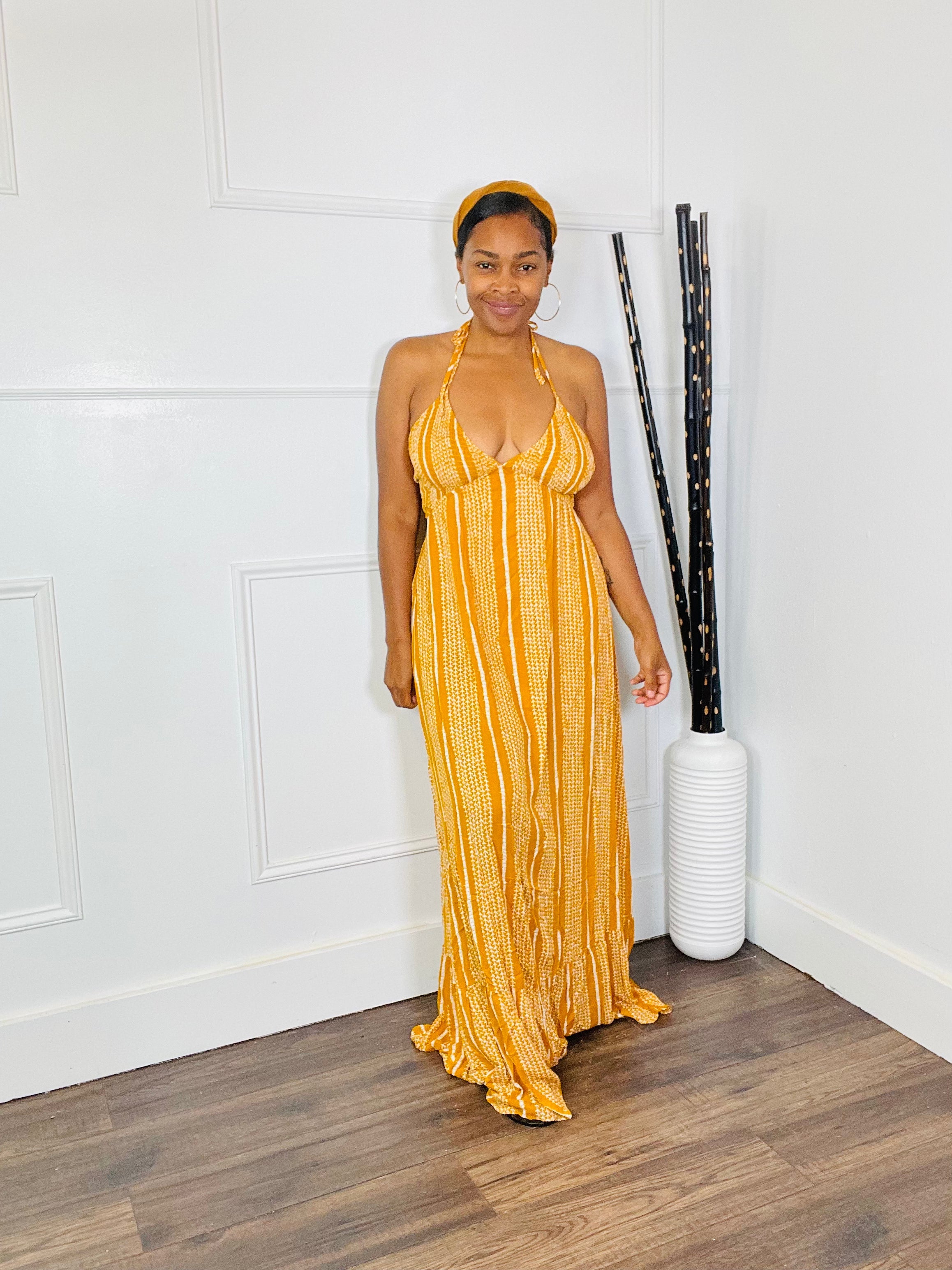 Pretty Slay Empire Waist Maxi Dress